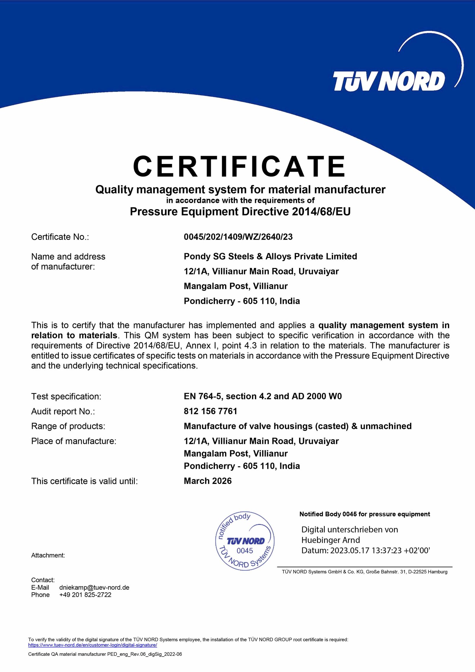 Pressure Equipment Directive 2014/68/EU